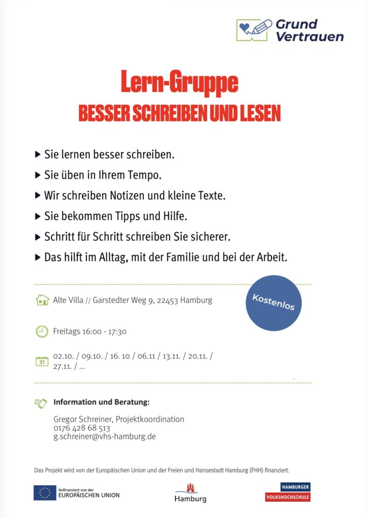 Lerngruppe „Besser Schreiben und lesen“